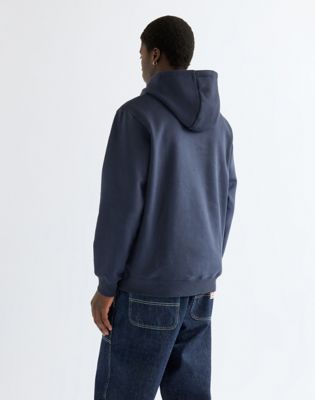 Relaxed Embroidery Hoodie in Dark Sapphire