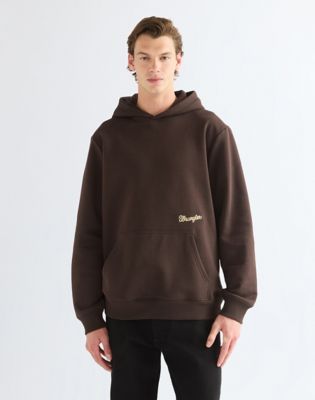 Relaxed Embroidery Hoodie in Chocolate Torte
