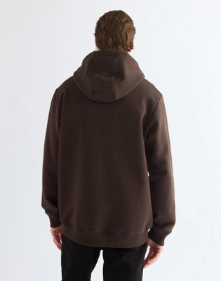 Relaxed Embroidery Hoodie in Chocolate Torte