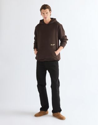 Relaxed Embroidery Hoodie in Chocolate Torte