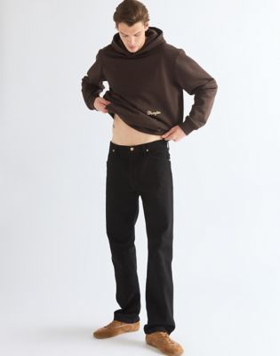 Relaxed Embroidery Hoodie in Chocolate Torte