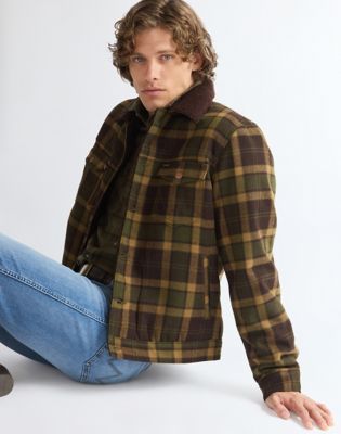 Regular Wool Trucker Jacket in Olive
