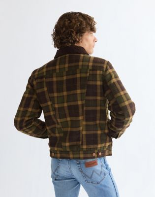 Regular Wool Trucker Jacket in Olive