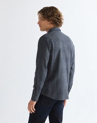 Regular Western Shirt in Healthered Indigo