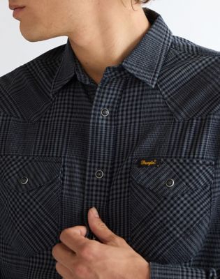 Regular Western Shirt in Healthered Indigo