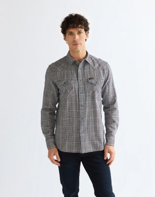 Regular Western Shirt in Red Indigo