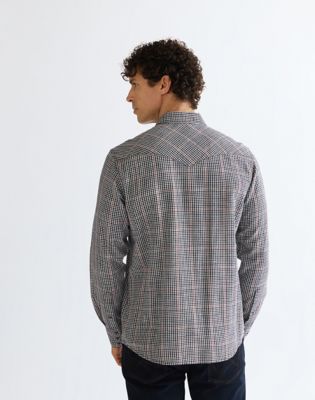 Regular Western Shirt in Red Indigo