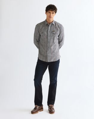 Regular Western Shirt in Red Indigo