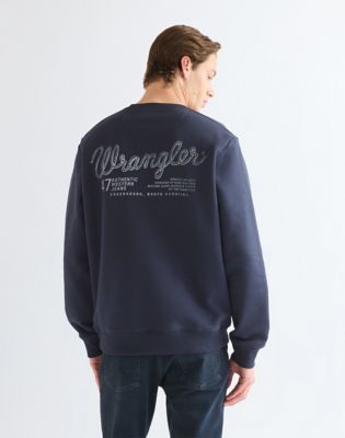 Regular Graphic Crew Sweatshirt in Dark Sapphire