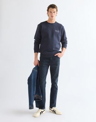 Regular Graphic Crew Sweatshirt in Dark Sapphire