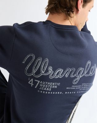 Regular Graphic Crew Sweatshirt in Dark Sapphire
