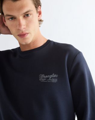 Regular Graphic Crew Sweatshirt in Dark Sapphire