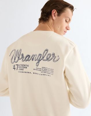 Regular Graphic Crew Sweatshirt in Egret
