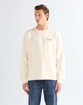 Regular Graphic Crew Sweatshirt in Egret