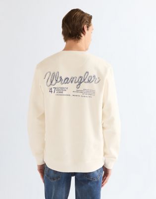 Regular Graphic Crew Sweatshirt in Egret