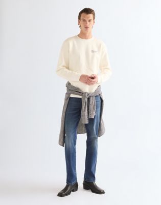 Regular Graphic Crew Sweatshirt in Egret