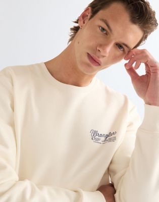 Regular Graphic Crew Sweatshirt in Egret