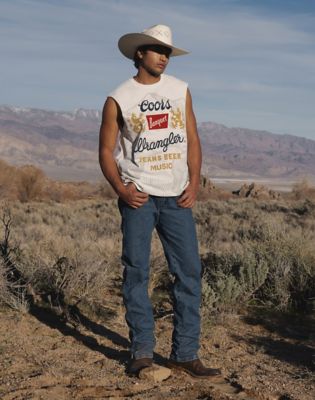 Wrangler&reg; x Coors&reg; Cut-Off Vintage Tank:Marshmallow:M alternative view