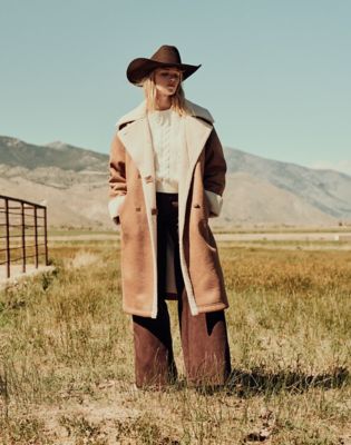 Relaxed Wrange Coat in Medium Brown