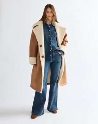 Relaxed Wrange Coat in Medium Brown