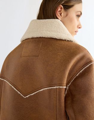Relaxed Wrange Coat in Medium Brown