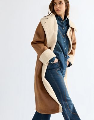 Relaxed Wrange Coat in Medium Brown