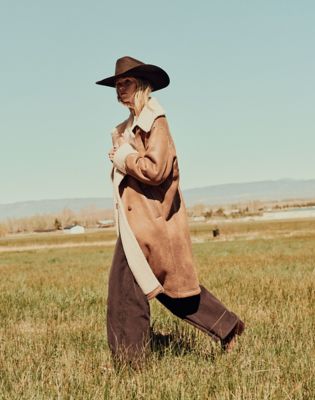 Relaxed Wrange Coat in Medium Brown