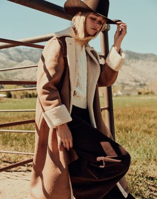 Relaxed Wrange Coat in Medium Brown