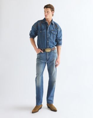 Oversized Buckle Leather Belt in Dark Brown