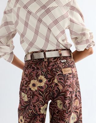 Metallic Leather Belt in Silver