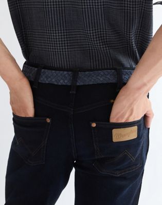 Suede Braided Belt in Blue Suede