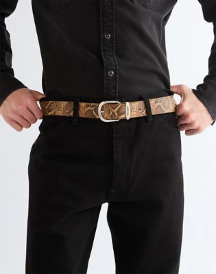 Snake Leather Belt in Brown
