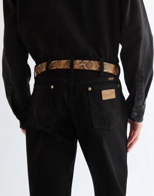 Snake Leather Belt in Brown