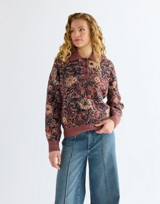 Regular Ranch Floral Polo Sweater in Mystic Floral