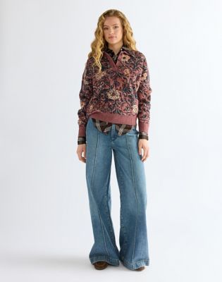 Regular Ranch Floral Polo Sweater in Mystic Floral