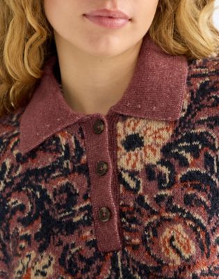 Regular Ranch Floral Polo Sweater in Mystic Floral