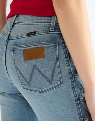 Low Rise Lace Up Bootcut Jean in Wild Mustang
