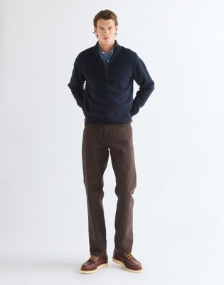 Regular Quarter Zip Knit Sweater in Dark Sapphire