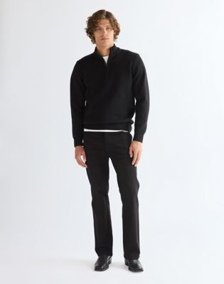 Regular Quarter Zip Knit Sweater in Black