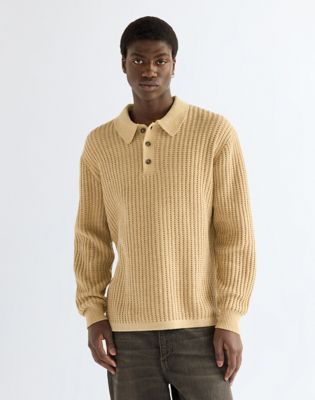 Relaxed Polo Sweater in Mojave Heather