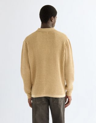 Relaxed Polo Sweater in Mojave Heather