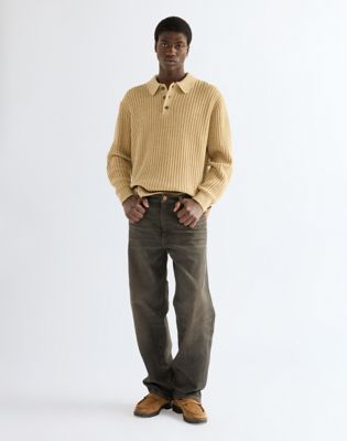 Relaxed Polo Sweater in Mojave Heather