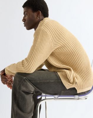 Relaxed Polo Sweater in Mojave Heather