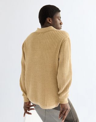 Relaxed Polo Sweater in Mojave Heather