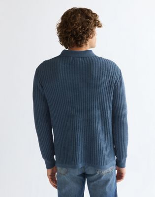 Relaxed Polo Sweater in Bering Sea Heather