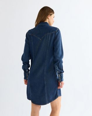 Slim Denim Dress in Dark Stone