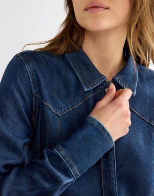 Slim Denim Dress in Dark Stone