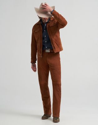 Blue Bell 13MWZ Original Cowboy Cut Leather Trousers in Cherry Mahogany