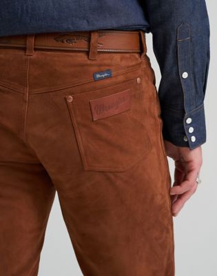 Blue Bell 13MWZ Original Cowboy Cut Leather Trousers in Cherry Mahogany