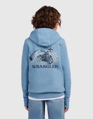 Wrangler Moto Sport Bluza z kapturem niebieski Shadow